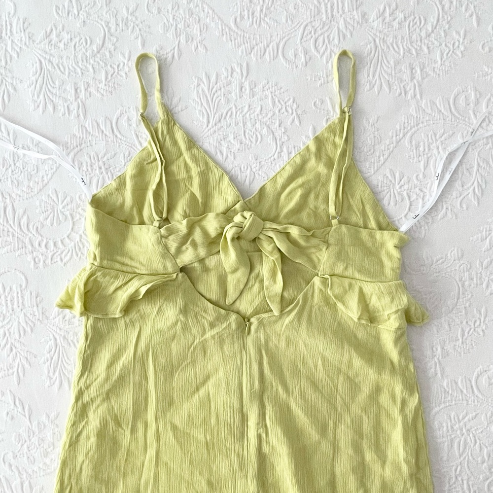 NWOT Lulus Island Time Lime Green Ruffled Midi Dress Small - Picture 5 of 7